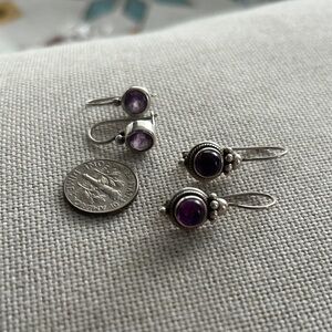 Elegant Silver and Purple Earrings one for 15.00 or two for 25.00